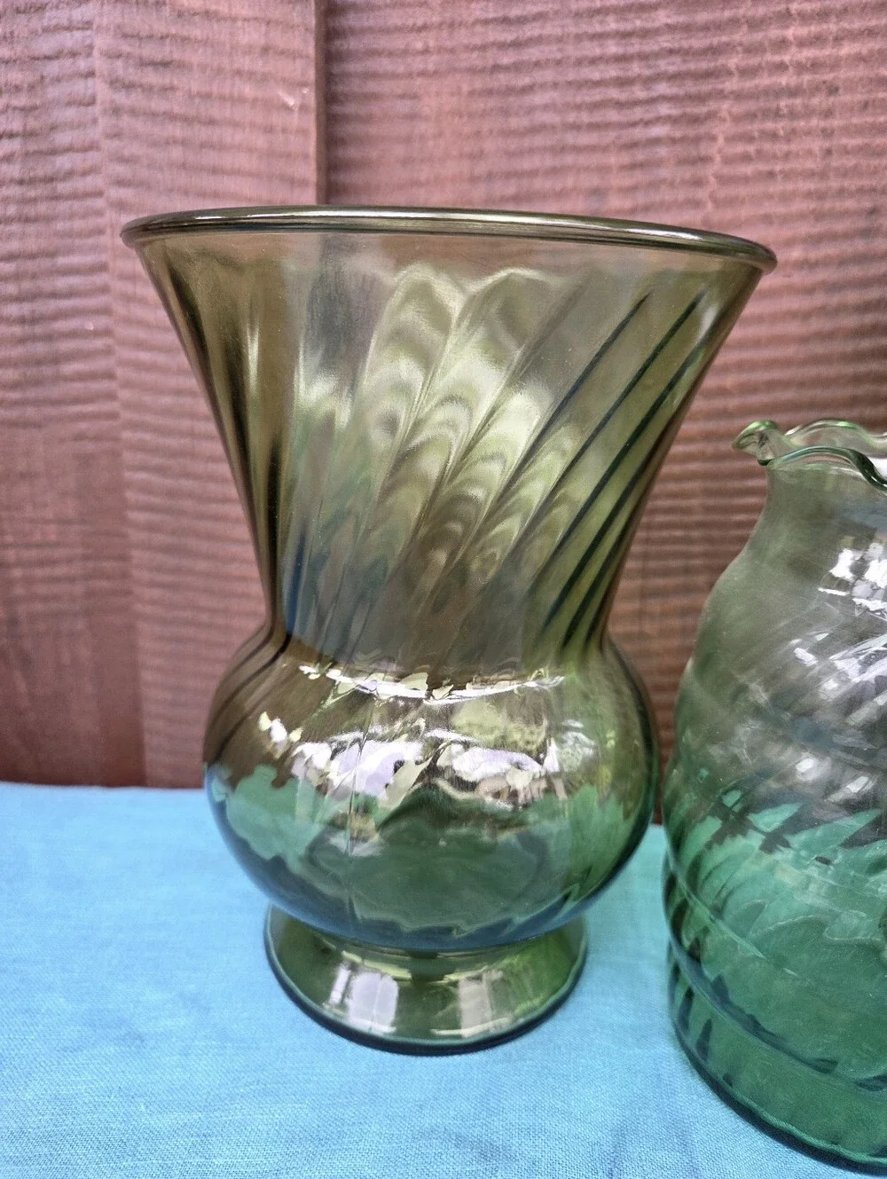 Vintage green glass